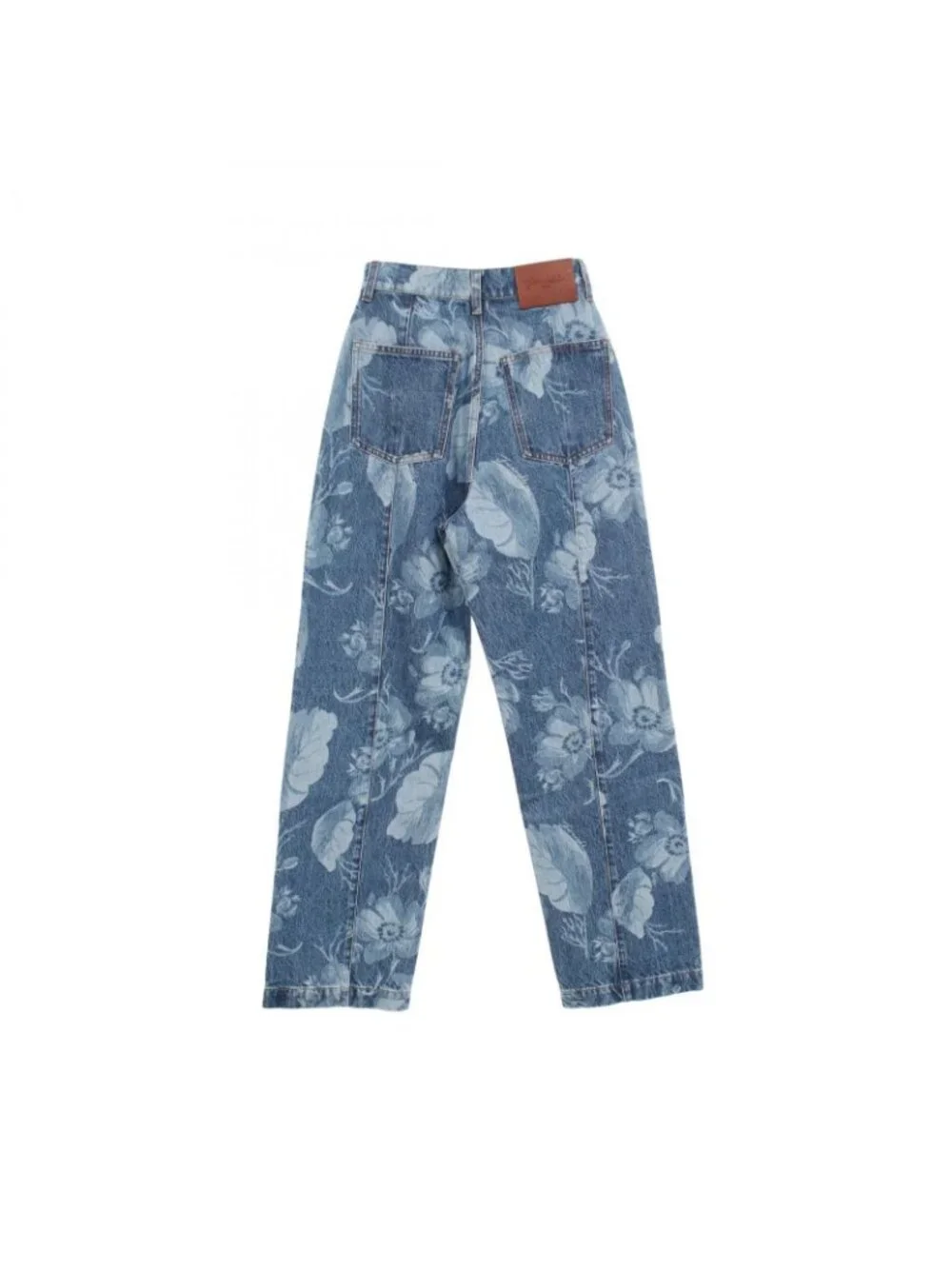 Fendi Denim Pants Floral Pattern Cotton